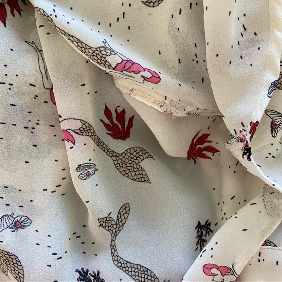 Chic Zara Mermaid Printed Long Sleeve Shirt XS - Picture 5 of 7